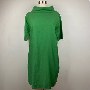 COS Boxy Mock Neck Dress In  Green size 8